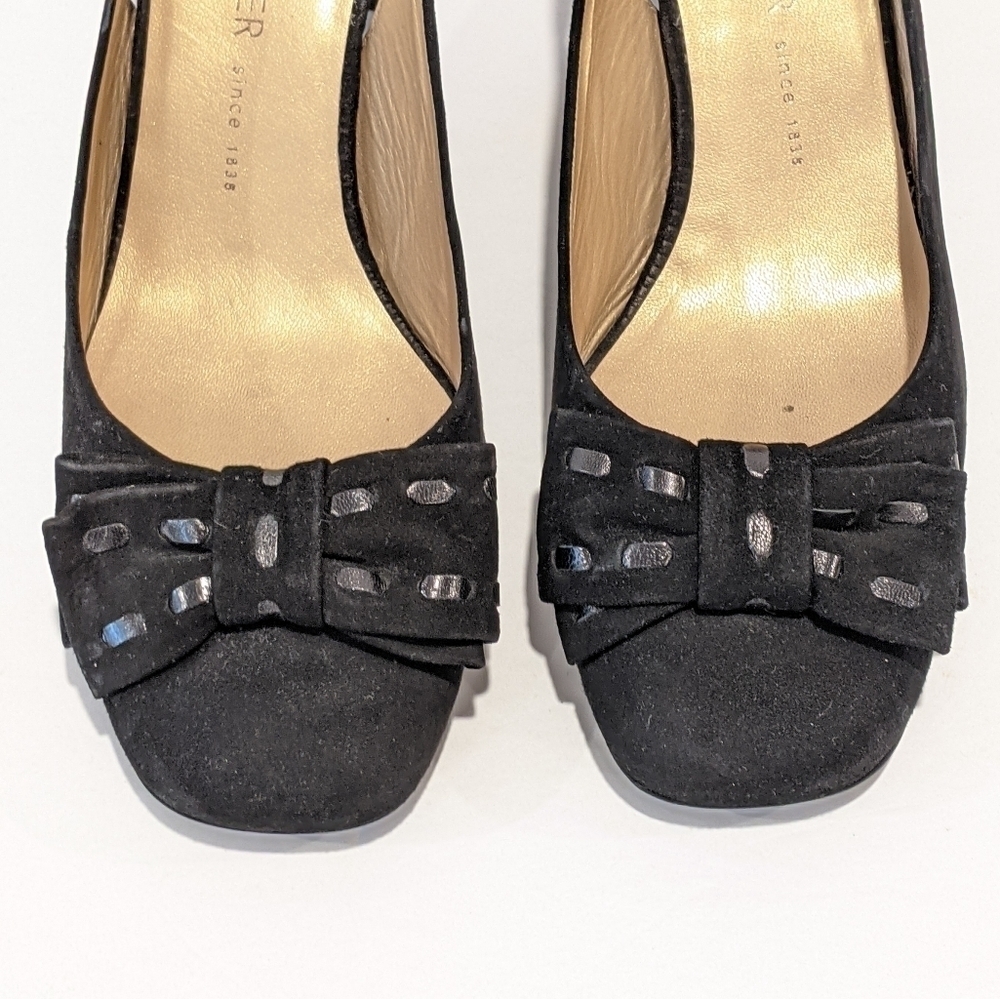 PETER Kaiser black suede sling back heels sz 6.5 - Picture 2 of 16